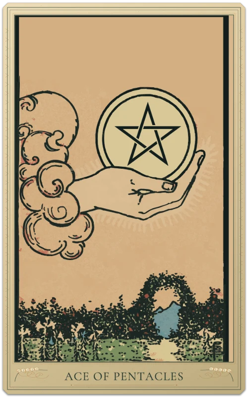 Ace of Pentacles, Waite–Smith tarot