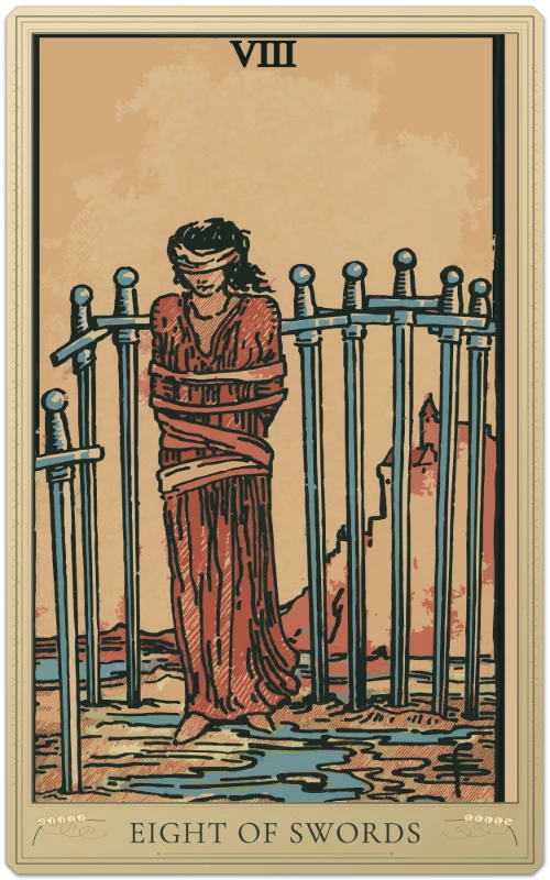 Eight of Swords, Waite–Smith tarot