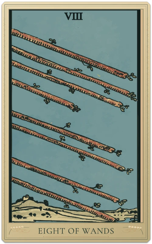 Eight of Wands, Waite–Smith tarot