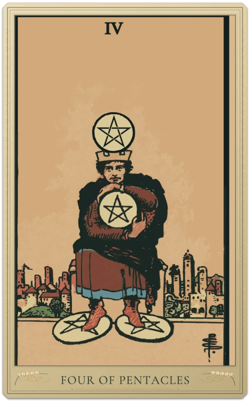 Four of Pentacles, Waite–Smith tarot