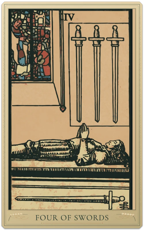 Four of Swords, Waite–Smith tarot