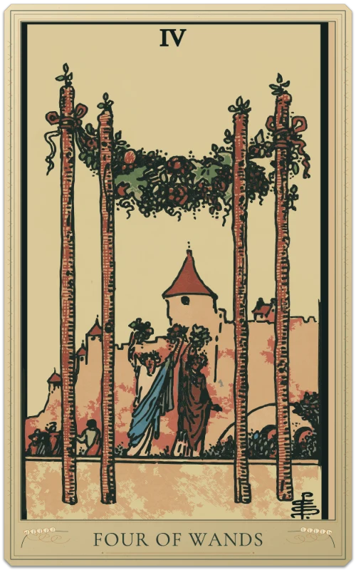 Four of Wands, Waite–Smith tarot