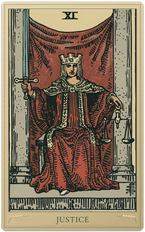 Justice, Waite–Smith tarot
