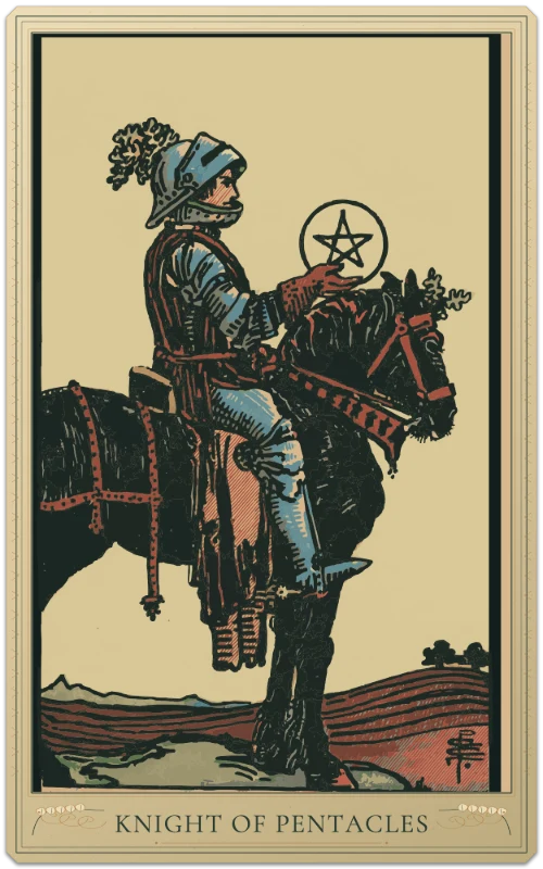 Knight of Pentacles, Waite–Smith tarot