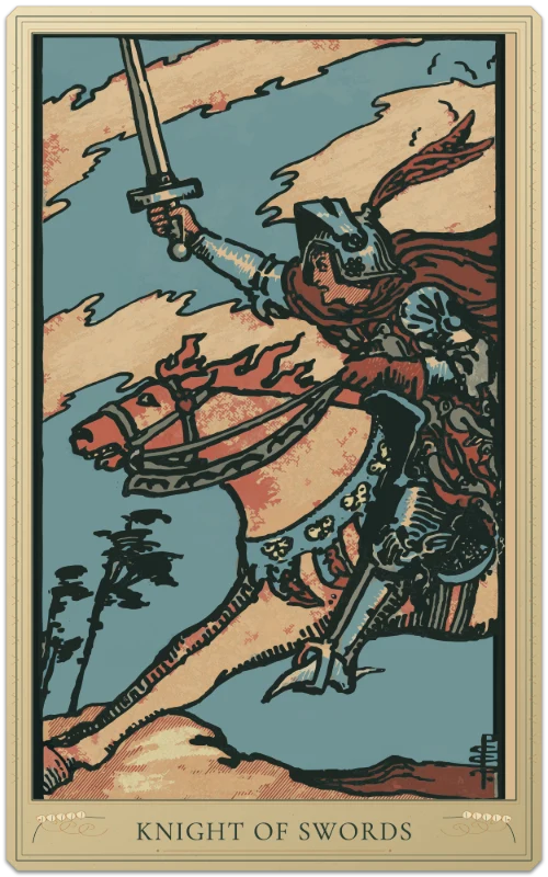 Knight of Swords, Waite–Smith tarot