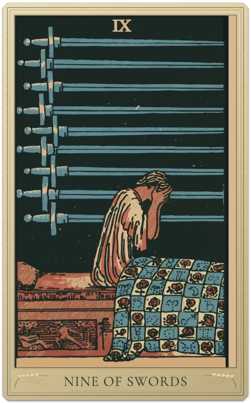 Nine of Swords, Waite–Smith tarot