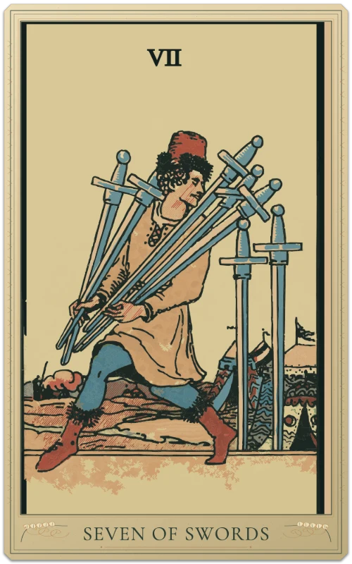 Seven of Swords, Waite–Smith tarot