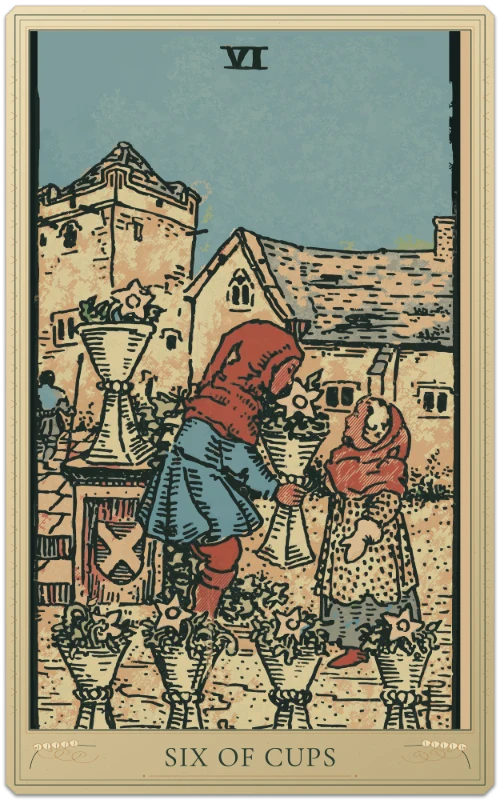 Six of Cups, Waite–Smith tarot