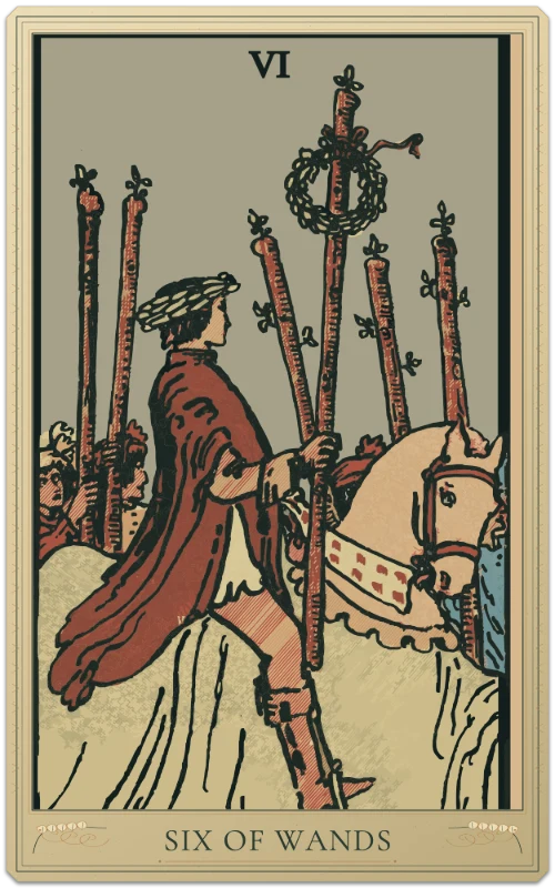 Six of Wands, Waite–Smith tarot