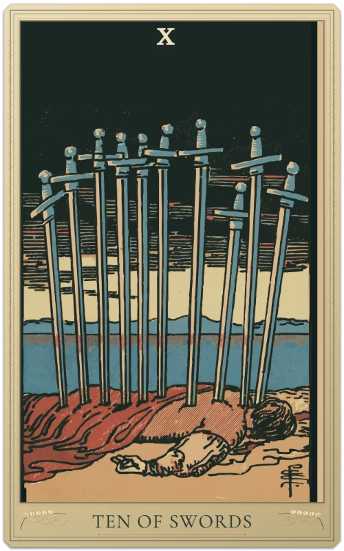 Ten of Swords, Waite–Smith tarot