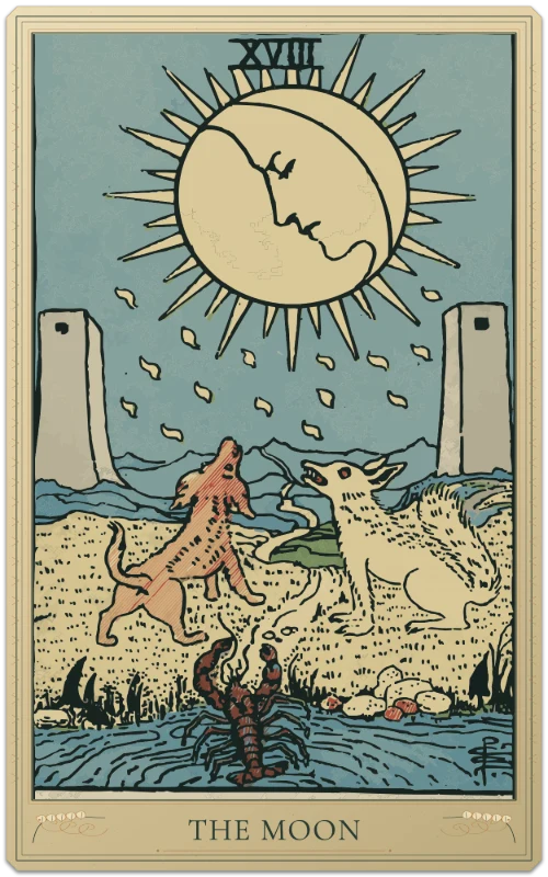The Moon, Waite–Smith tarot
