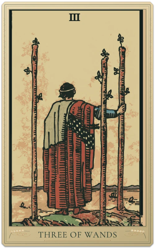 Three of Wands, Waite–Smith tarot