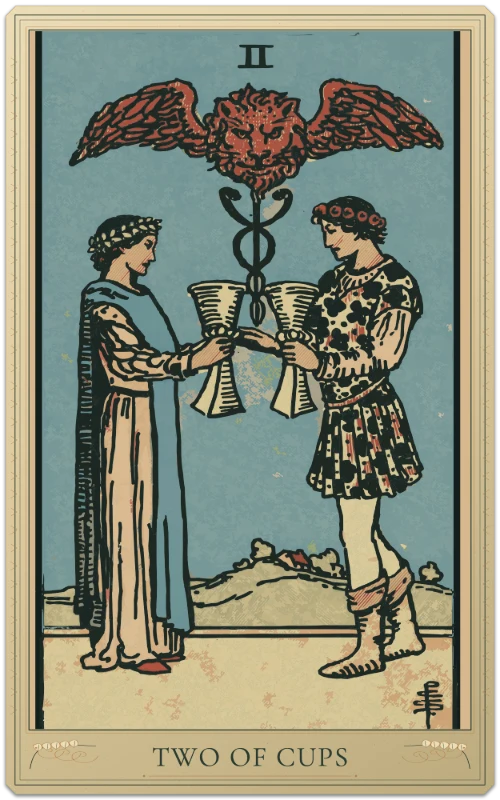 Two of Cups, Waite–Smith tarot