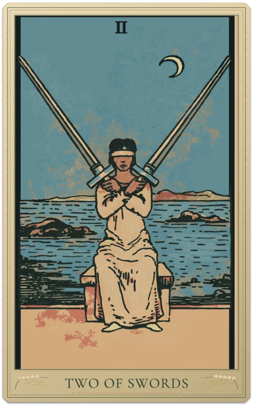 Two of Swords, Waite–Smith tarot