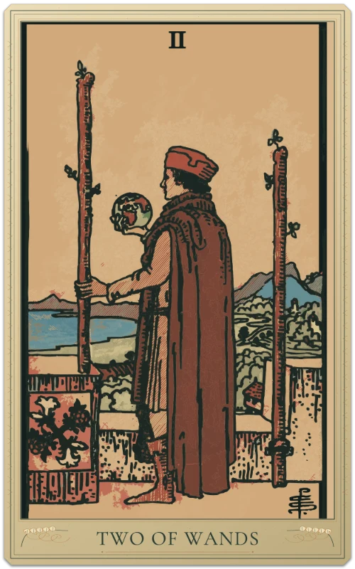 Two of Wands, Waite–Smith tarot